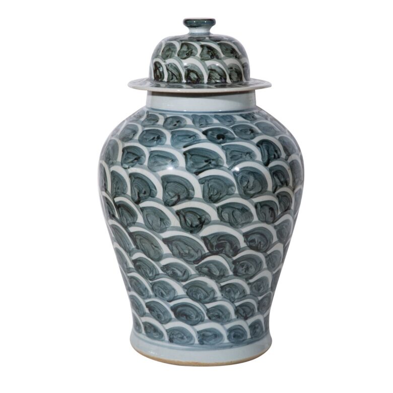 Rusty Blue Fish Scale Temple Jar Large - Small