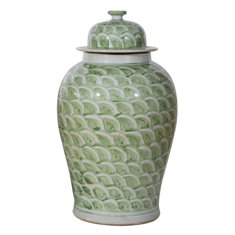 Mint Green Fish Scale Temple Jar Large