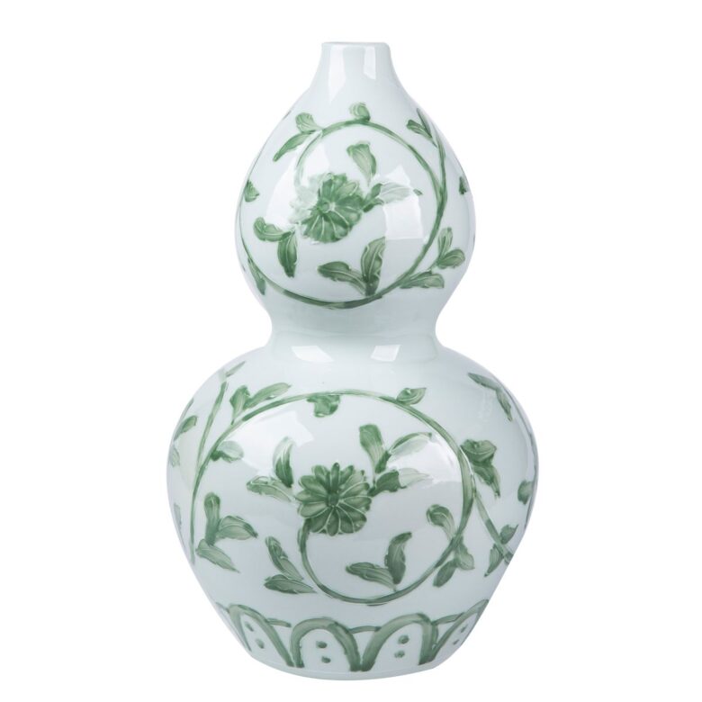 Celadon Green Vine Gourd Vase