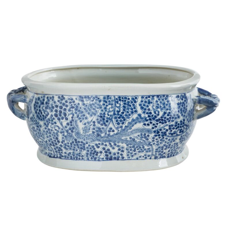 Blue And White Phoenix Foot Bath Planter