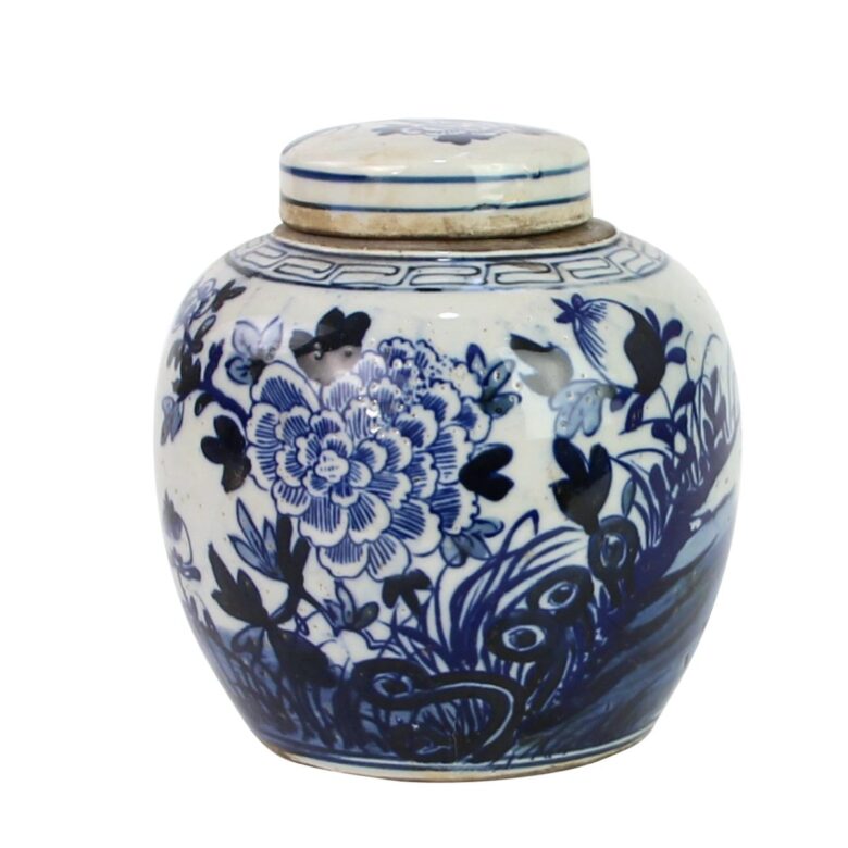 Blue And White Mini Jar Flower Blossom