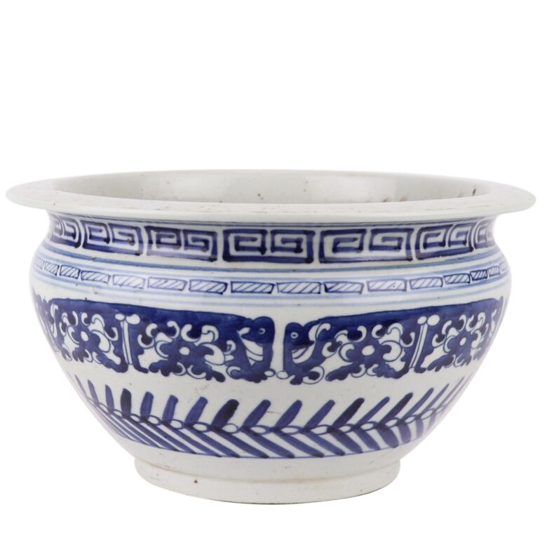 Blue And White Buddha Begging Bowl Planter