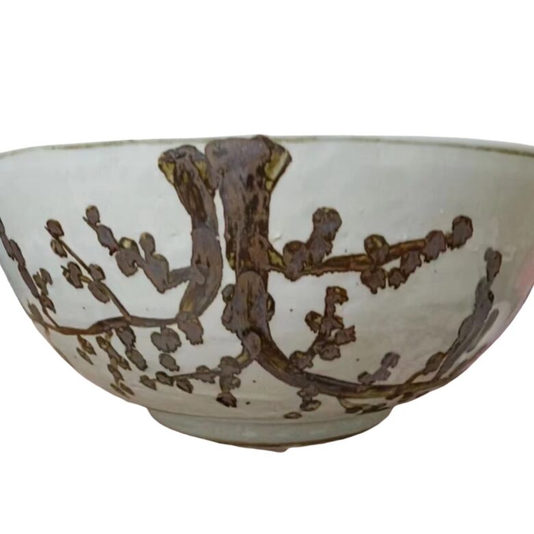 Large Rusty Brown Weeping Plum Bowl