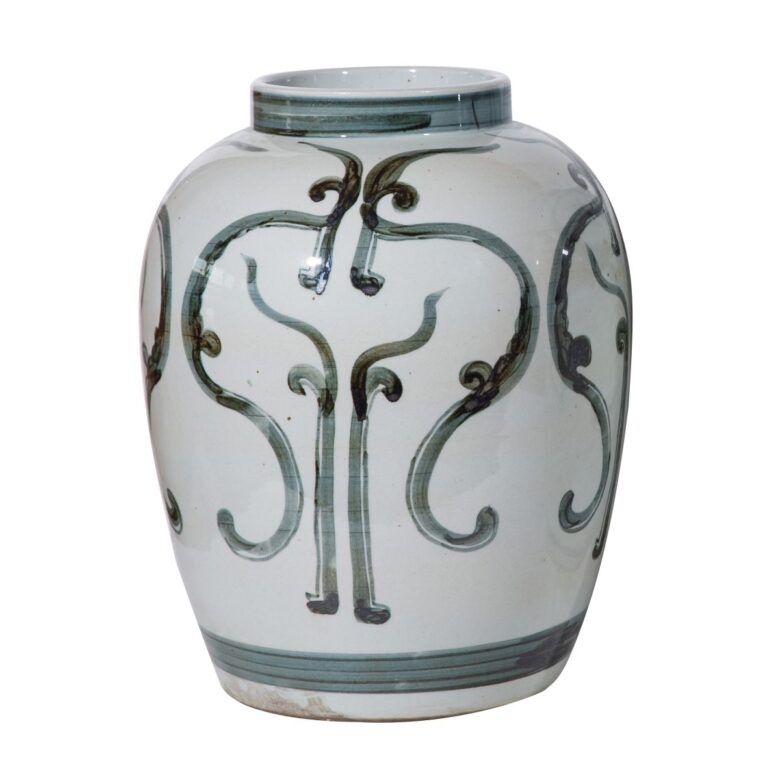 Blue And White Peking Opera Mask Jar - Small