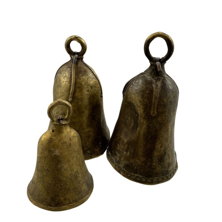 Antique Bronze Hand Forged Cowbell Set of 3